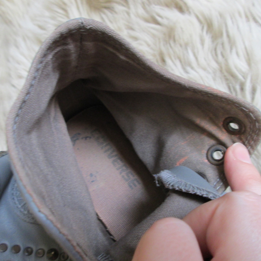 Unique Converse Gray Leather Stud Embellished Hig… - image 5
